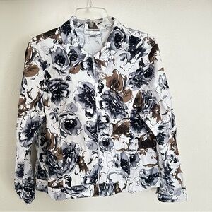 C.D. Petites Floral Jacket Blazer Size PM